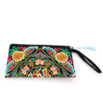 Buddha Stones Dragon Butterfly Cosmos Flower Embroidery Wallet Shopping Purse Purse BS 26