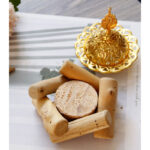 Buddha Stones Gold Alloy Healing Mini Incense Burner With Wooden Coaster Home Decor Incense Burner BS 13