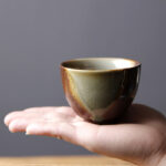 Buddha Stones Vintage Brown Beige Kiln Change Ceramic Teacup Kung Fu Tea Cup Bowl Cup BS 8