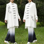 Buddha Stones Auspicious Clouds Gradient Meditation Prayer Spiritual Zen Tai Chi Qigong Practice Women's Clothing Set Clothes BS 8