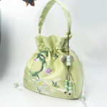 Buddha Stones Embroidered Flowers Wisteria Lily Cotton Linen Tote Crossbody Bag Shoulder Bag Handbag Crossbody Bag BS 19