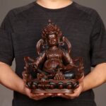 Buddha Stones Yellow Jambhala Bodhisattva Figurine Compassion Copper Statue Home Office Decoration Decorations BS 3