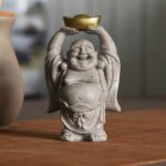 Buddha Stones Laughing Buddha Resin Statue Blessing Home Decoration Decorations BS 6.5*4.5*11cm
