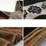 Buddha Stones Tibetan Shawl Deer Vase Geometric Shapes Winter Cozy Travel Scarf Wrap Tibetan Shawl BS 6