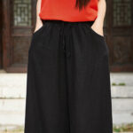 Buddha Stones Plain Wide Leg Pants Dance Women's Yoga Pants With Pockets Wide Leg Pants BS 26