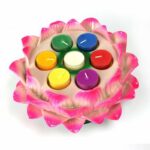 Buddha Stones Meditation Prayer Altar Lotus Flower Candle Holder Buddhist Temple Rituals Use Items Prayer Altar BS 6