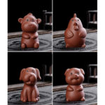 Buddha Stones Chinese Zodiac Purple Clay Wealth Ceramic Tea Pet Home Figurine Decoration Decorations BS 21