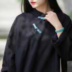 Buddha Stones Ramie Linen Loose Blouse Women Long Sleeve Shirt Chinese Hanfu Top Long Sleeve Shirt BS 17