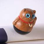 Buddha Stones Mini Lucky Cat Kitten Phoebe Zhennan Wood Blessing Decoration Decorations BS 5