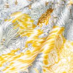 Buddha Stones Jungle Oil Painting Auspicious Clouds 100% Mulberry Silk Scarf Premium Grade 6A Double-sided Silk Neck Scarf Silk Shawl BS 2
