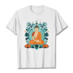 Buddha Stones Lotus Buddha Meditation Tee T-shirt T-Shirts BS White 2XL