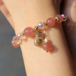 FREE Today: Love Healing Natural Strawberry Quartz Money Bag Charm Positive Bracelet FREE FREE 4