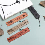 Buddha Stones Plum Orchid Bamboo Chrysanthemum Wood Bookmarks With Gift Box Bookmarks BS 8