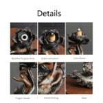 Buddha Stones Lotus Buddha Hand Auspicious Clouds Pattern Meditation Resin Backflow Incense Burner Incense Burner BS 7