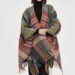 Buddha Stones Tibetan Shawl Colorful Wavy Line Tassels Winter Cozy Travel Scarf Wrap Tibetan Shawl BS 7