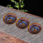 Buddha Stones Chinese Jianzhan Colorful Milky Way Glaze Ceramic Teacup Tenmoku Kung Fu Tea Cup Jian Zhan Tea Cup BS 8
