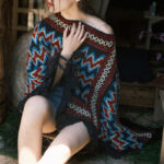 Buddha Stones Tibetan Shawl Striped Knitted Tassels Pullover Winter Cozy Travel Scarf Wrap Tibetan Shawl BS 8