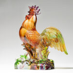 Buddha Stones Handmade Liuli Crystal Rooster Art Piece Home Decoration Decorations BS main