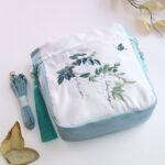 Buddha Stones Embroidered Flowers Wisteria Lily Cotton Linen Tote Crossbody Bag Shoulder Bag Handbag Crossbody Bag BS 2