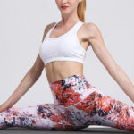 Buddha Stones Red Pink Flowers Print Sports Fitness Yoga High Waist Leggings Women's Yoga Pants Leggings BS 7