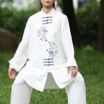 Buddha Stones Flower Embroidery Meditation Prayer Spiritual Zen Tai Chi Qigong Practice Unisex Clothing Set Clothes BS 7