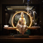 Buddha Stones Buddha Avalokitesvara Ceramic Lotus Relaxation Incense Burner Decoration Decorations Incense Burner BS 6