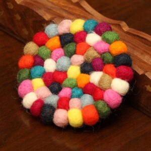 Buddha Stones Tibetan Singing Bowl Handcraft Felted Wool Cushion Decoration Decorations buddhastoneshop 40cm