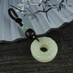 Buddha Stones PiXiu Jade Peace Buckle Abundance Wealth Key Chain Key Chain BS 5