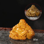 Buddha Stones Color Changing Laughing Buddha Resin Tea Pet Wealth Home Figurine Decoration Decorations BS Gold Laughing Buddha 8*7*4.5cm