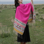 Buddha Stones Tibetan Shawl Colorful Geometry Winter Cozy Travel Scarf Wrap Tibetan Shawl BS 35