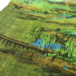 Buddha Stones A Panorama of Rivers and Mountains 100% Mulberry Silk Scarf Premium Grade 6A Silk Shawl Silk Scarf BS 6