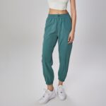 Buddha Stones High Waist Fitness Yoga Sports Jogger Track Pants With Pockets Sweatpants Track Pants BS Green XL(Waist 80cm/Hips 114cm/Length 95.5cm)