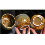 Buddha Stones Colorful Brown Ceramic Teacup Kung Fu Tea Cup Bowl Cup BS 5