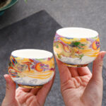 Buddha Stones Dragon Phoenix Auspicious Clouds Sun Ocean Waves Ceramic Teacup Kung Fu Tea Cup Cup BS 10