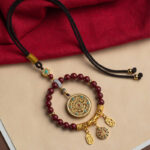 Buddha Stones Natural Cinnabar Wish Ruyi Peace Blessing Car Hanging Decoration Car Hanging Decoration BS 1