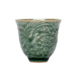 Buddha Stones Crane Pine Ceramic Teacup Kung Fu Tea Cup 80ml Cup BS 5