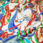 Buddha Stones Dunhuang Musician Playing Frescoes 100% Mulberry Silk Scarf Premium Grade 6A Dunhuang Silk Shawl Silk Scarf BS 3