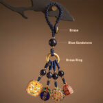 Buddha Stones Nothing to Be Superstitious Dancing Lion Copper Wealth Key Chain Key Chain BS 8