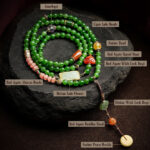 Buddha Stones 108 Mala Beads Cyan Jade Red Agate Laughing Buddha Luck Bracelet Mala Bracelet BS 17
