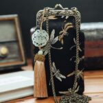 Buddha Stones Small Dragonfly Metal Chain Crossbody Bag Shoulder Bag Cellphone Bag Crossbody Bag BS 9