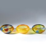 Buddha Stones Handmade Liuli Crystal Treasure Bowl Ingots Art Piece Home Decoration Decorations BS 16