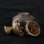 Buddha Stones Tibetan Mini Mountain Pattern Meditation Copper Alloy Incense Burner Incense Burner BS 13