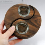 Buddha Stones Yin Yang Wood Candle Holder Meditation Rituals Use Items Candle Holder BS 9