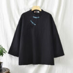 Buddha Stones Ramie Linen Loose Blouse Women Long Sleeve Shirt Chinese Hanfu Top Long Sleeve Shirt BS 18