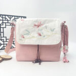 Buddha Stones Embroidered Camellia Epiphyllum Gardenia Sakura Flowers Crossbody Bag Shoulder Bag Cellphone Bag Crossbody Bag BS 17