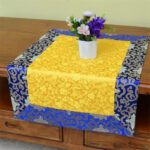 Buddha Stones Brocade Prayer Altar Flower Vajra Dragon Pattern Auspicious Symbols Table Runner Prayer Altar BS 7