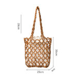 Buddha Stones Hand-woven Wooden Beads Shoulder Bag Handbag Shoulder Bag BS 9