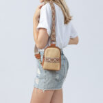 Buddha Stones Small Geometry Straw Woven Crossbody Bag Shoulder Bag Crossbody Bag BS 15