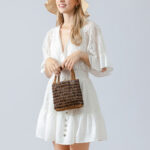 Buddha Stones Hand-woven Wooden Beads Handbag Handbags BS 9