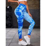 Buddha Stones Tie Dye Print Pants Sports Fitness Yoga High Waist Leggings Women's Yoga Pants Leggings BS 11